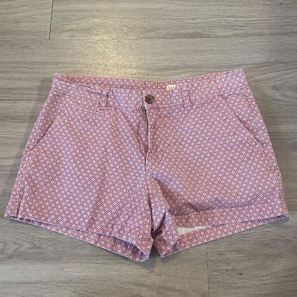 Gap women's pink geometrical patterned mid rise cotton shorts - Picture 1 of 6